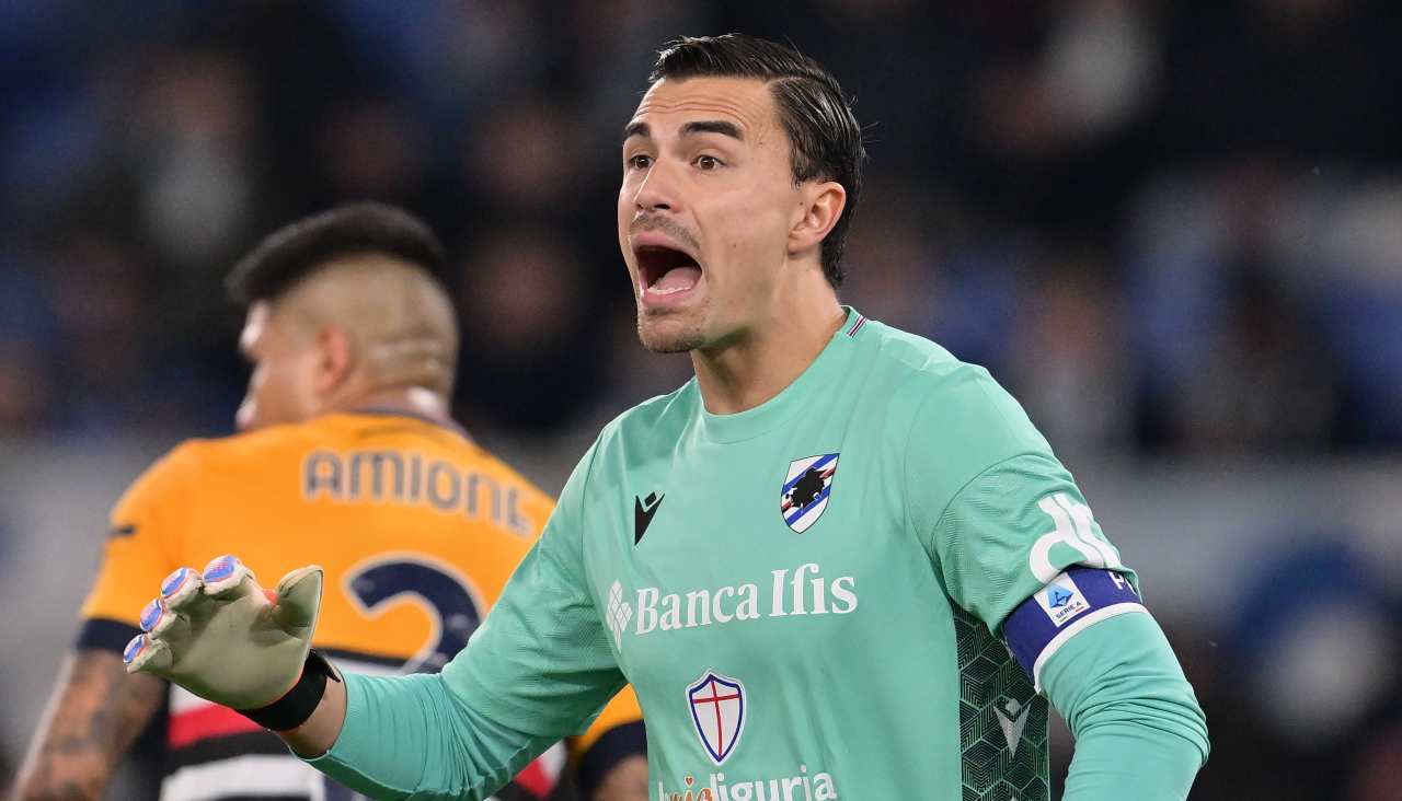 Sampdoria infortunio Audero condizioni