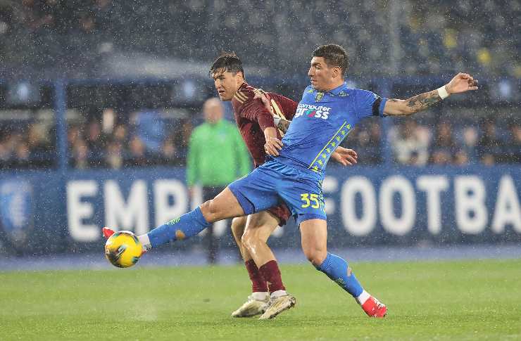 Luca Marianucci in azione con l'Empoli