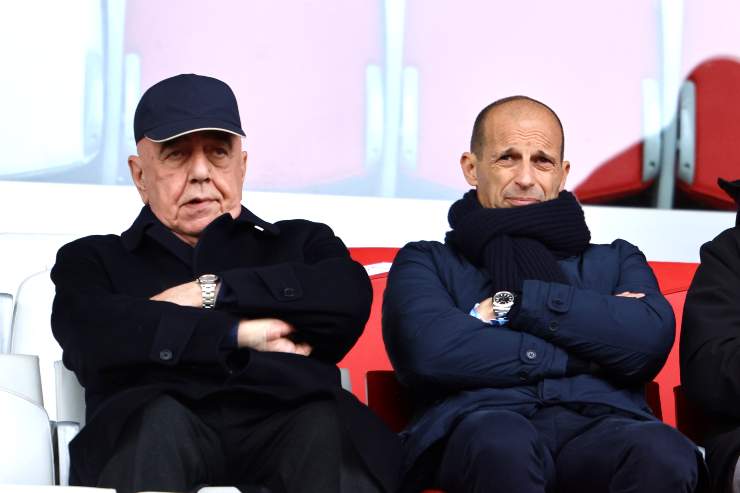 Allegri in tribuna con Galliani